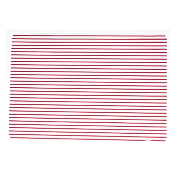 POGRINJEK 46X30 CM TRANSPARENT ČRTAST RDEČ