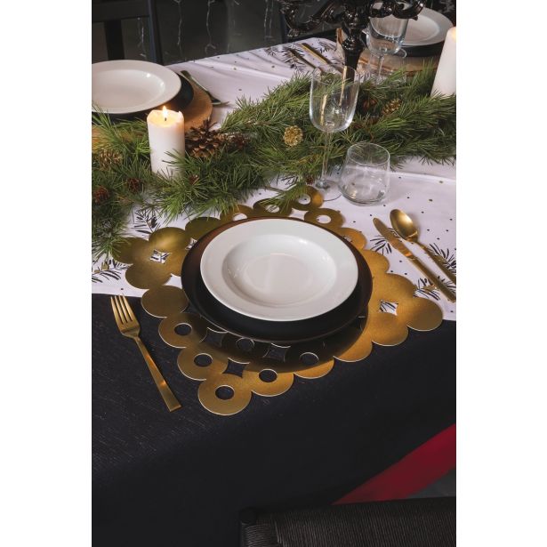 POGRINJEK SIRETESSILE 33X45 CM GEOMETRIC ZLAT/RDEČ/ČRN