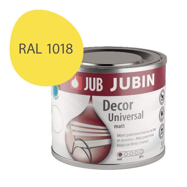 POKRIV.PREM.ZA KOV.,LES JUB JUBIN DECOR UNIVERSAL MAT RAL 1018 RUMEN 0.2 L