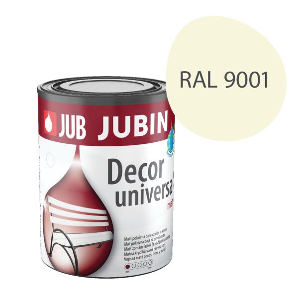 POKRIV.PREM.ZA KOV.,LES JUB JUBIN DECOR UNIVERSAL MAT RAL 9001 OFF WHITE 0.65 L