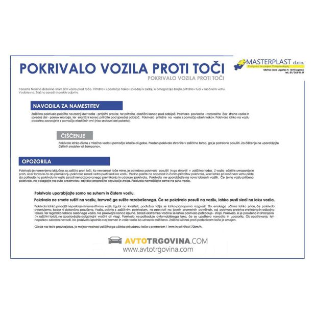 POKRIVALO AVTA PROTI TOČI SUV L