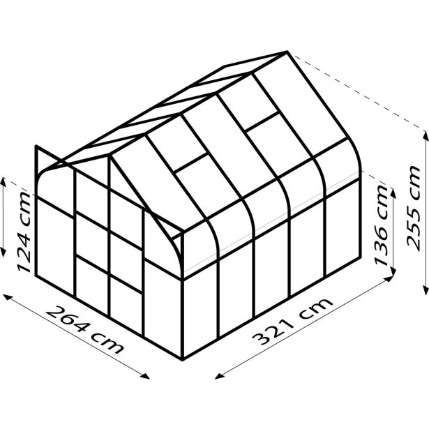 POLIKARBONATNI RASTLINJAK VITAVIA DIANA 8300 VP 4MM SMARAGDNA 2.6X3.2M