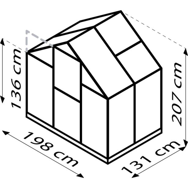 POLIKARBONATNI RASTLINJAK VITAVIA TRITON 2500 VP 4MM 2X1.3M ALU