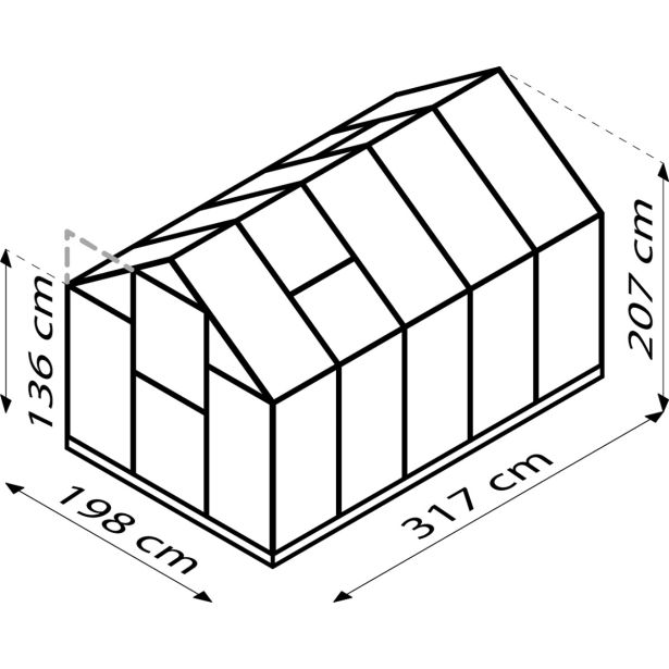 POLIKARBONATNI RASTLINJAK VITAVIA TRITON 6200 VP 4MM 2X3.2M SMARAGDNA