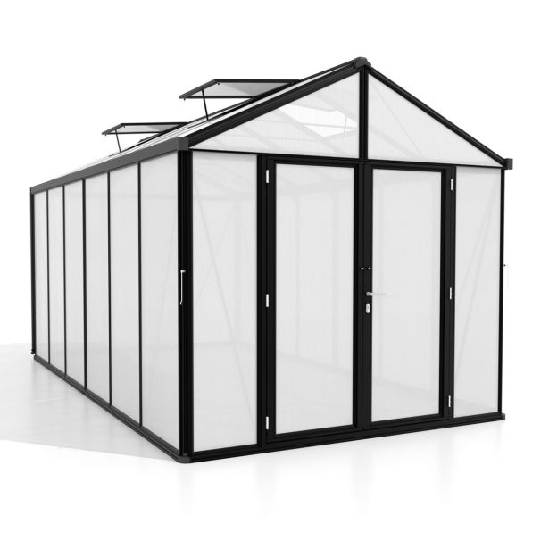 POLIKARBONATNI RASTLINJAK VITAVIA ZEUS COMFORT 11900 VP16MM ČRNA 2.6X4.6M