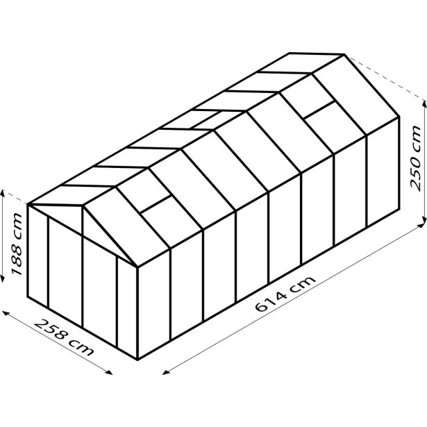 POLIKARBONATNI RASTLINJAK VITAVIA ZEUS COMFORT 15700 VP10MM 2.6X6.1M