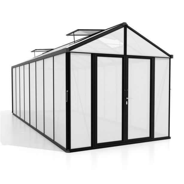 POLIKARBONATNI RASTLINJAK VITAVIA ZEUS COMFORT 15700 VP10MM ČRNA 2.6X6.1M