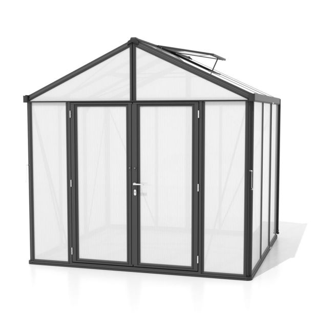 POLIKARBONATNI RASTLINJAK VITAVIA ZEUS COMFORT 6200 HKP10MM, ČRNA 258X242X250