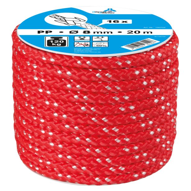 VEČNAMENSKA VRV DÖRNER + HELMER POLIPROPILEN RDEČA 8MM 20M