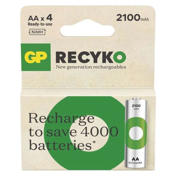 POLNILNI BATER.VLOŽEK GP RECYKO 2100 MAH HR6 (AA) 4KOS