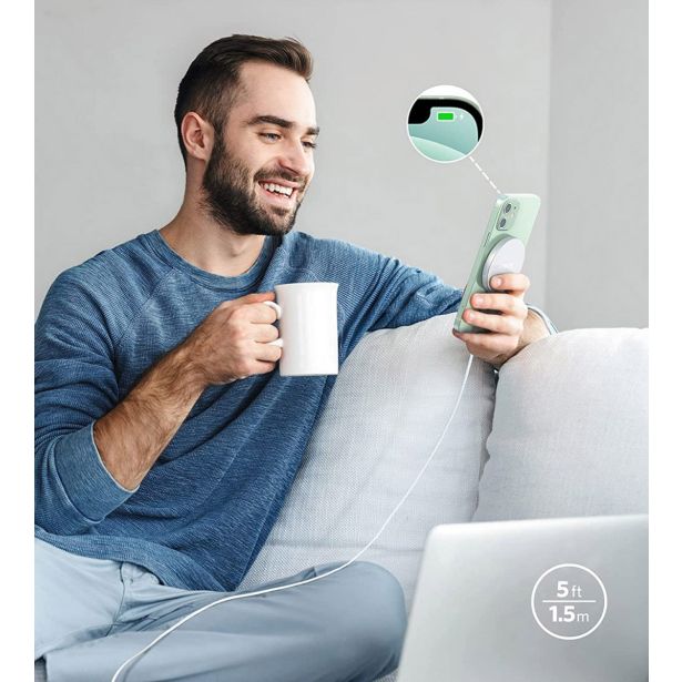 POLNILNIK ZA GSM ANKER POWERWAVE II MAGNETIC PAD BELA