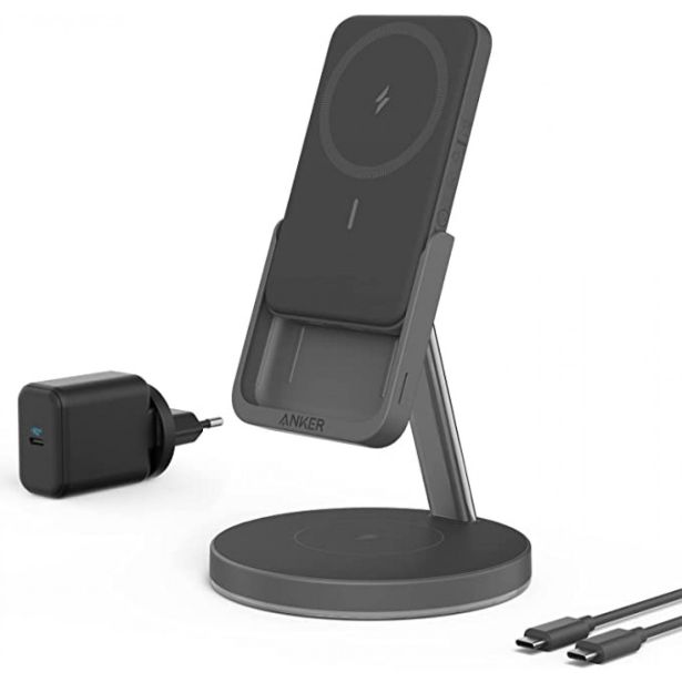 POLNILNIK ZA GSM ANKER POWERWAVE MAG.GO 2V1 ČRNA