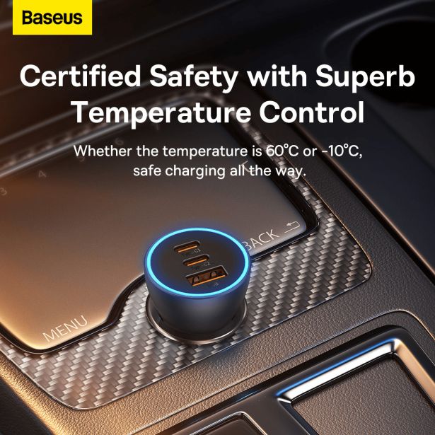 POLNILNIK ZA GSM BASEUS AVTO POLNILEC PRO 65W BASEUS 2XUSB-C+USB