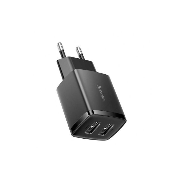 POLNILNIK ZA GSM BASEUS POLNILEC 2 X USB 10.5W, BASEUS COMPACT ČRN