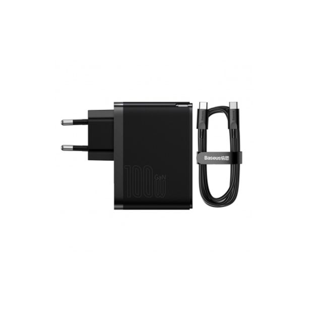 POLNILNIK ZA GSM BASEUS POLNILEC GAN5 PRO 100W BASEUS USB+USB-C ČRN