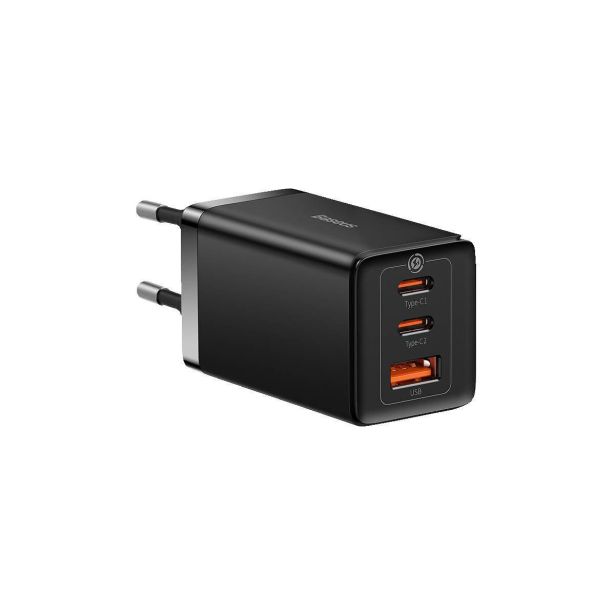 POLNILNIK ZA GSM BASEUS POLNILEC GAN5 PRO 65W BASEUS 2XUSB-C+USB, ČRN