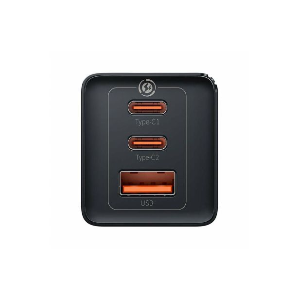 POLNILNIK ZA GSM BASEUS POLNILEC GAN5 PRO 65W BASEUS 2XUSB-C+USB, ČRN