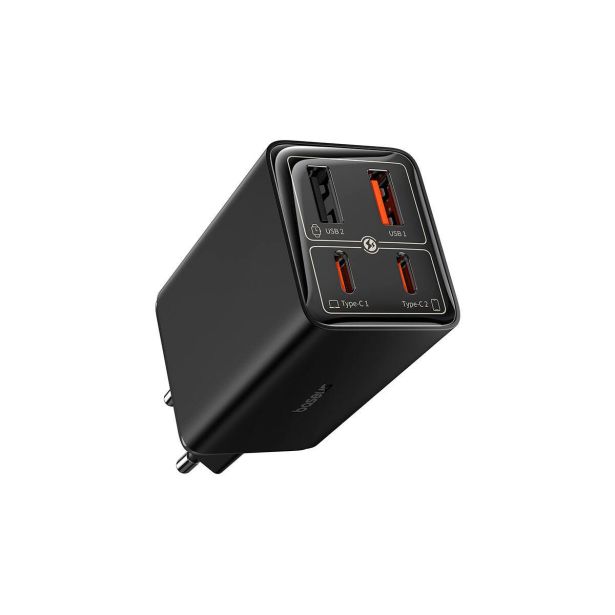 POLNILNIK ZA GSM BASEUS POLNILEC GAN6 PRO 65W BASEUS 2XUSB-C/USB, ČRN