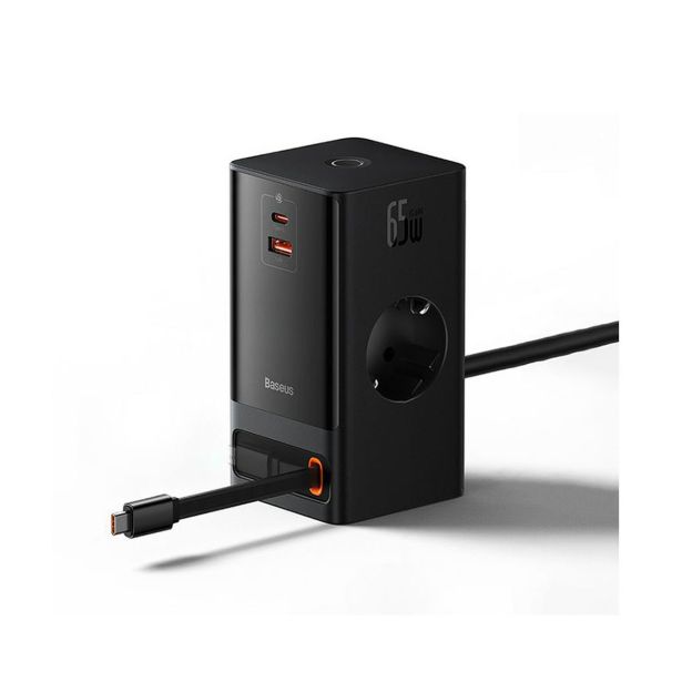 POLNILNIK ZA GSM BASEUS POLNILEC POWERCOMBO 65W BASEUS 2AC+USB+USBC, 1.5M