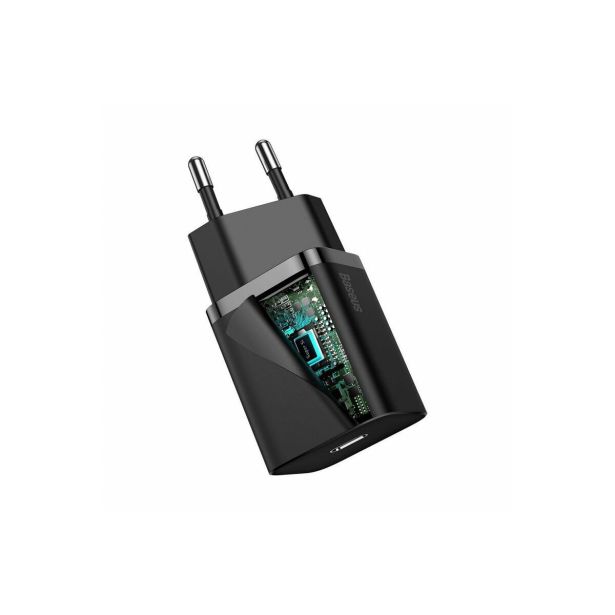 POLNILNIK ZA GSM BASEUS POLNILEC USB-C 20W BASEUS QUICK SUPER SI ČRN