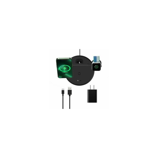POLNILNIK ZA GSM BASEUS STOJALO 3V1 MAGSAFE BASEUS, BREZŽIČNI, ČRN