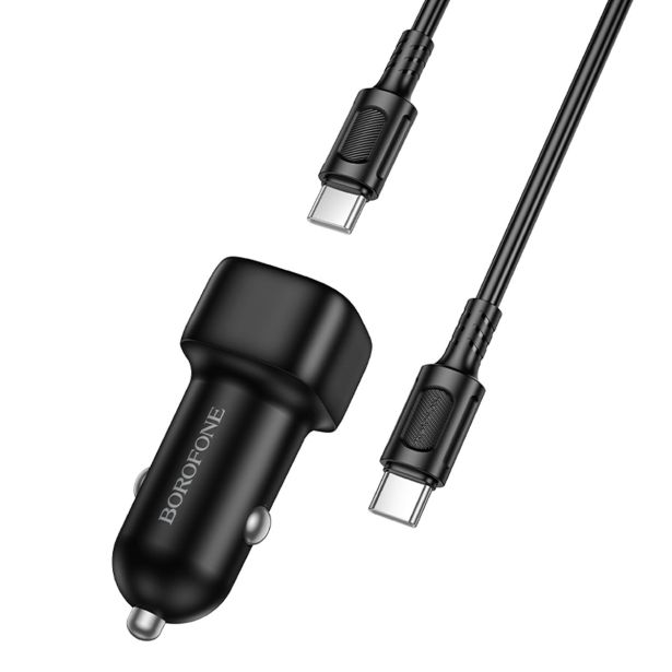 BOROFONE BZ34A AVTOPOLNILEC PD 20W QC 3.0 S KABLOM TYPE C - TYPE C 1M - ČRN