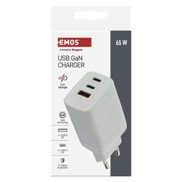 POLNILNIK ZA GSM EMOS GAN PD 65 W MAX.