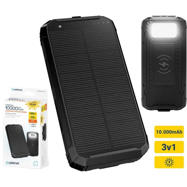 POLNILNIK ZA GSM PLATINET PMPB10SPW15 SOLAR 15W