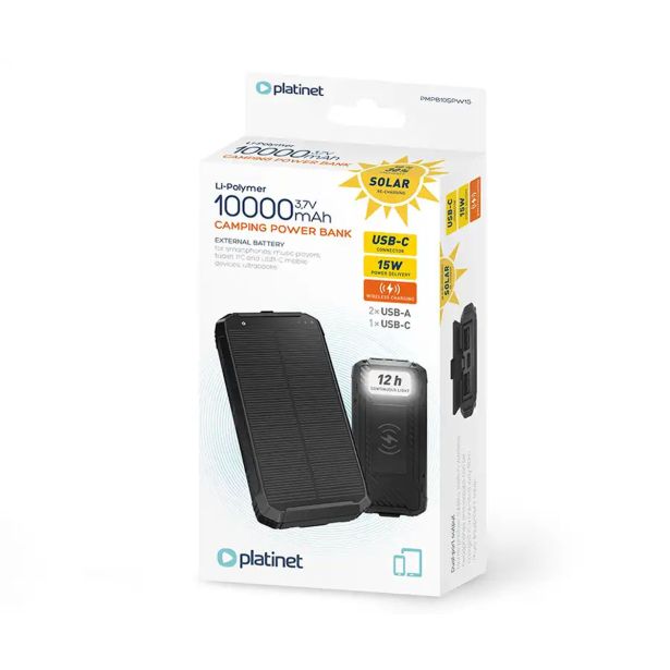 POLNILNIK ZA GSM PLATINET PMPB10SPW15 SOLAR 15W