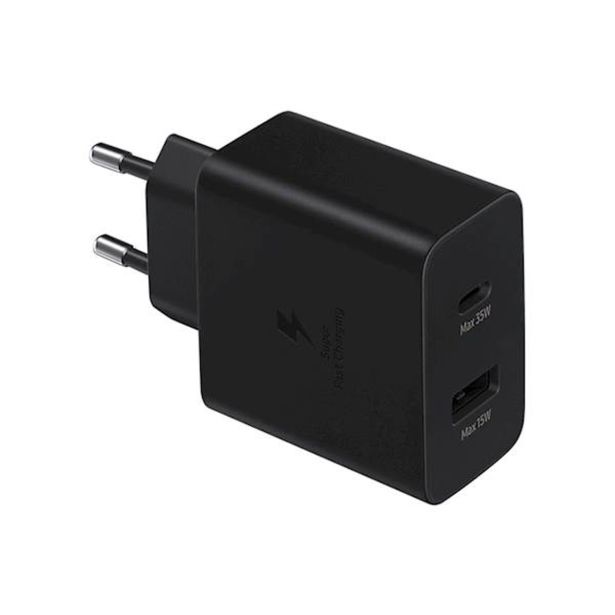 POLNILNIK ZA GSM SAMSUNG ADAPTER DUO TYPE-C/TYPE-A HITRI 35W BLACK