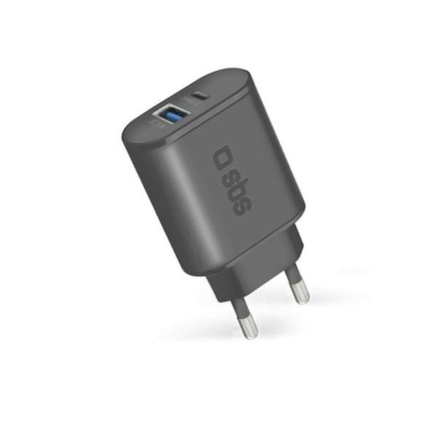 POLNILNIK ZA GSM SBS ADAPTER 1XUSB-A+1XUSB-C HITRI 10W BLACK
