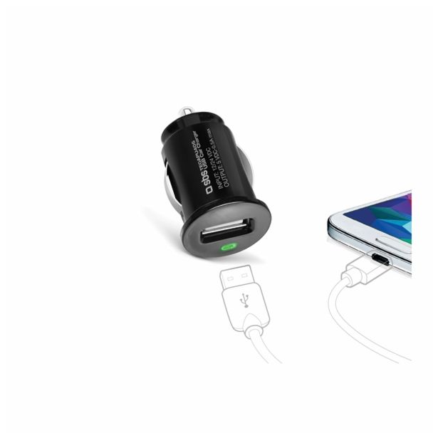 POLNILNIK ZA GSM SBS AVTOPOLNILEC MINI USB 12/24V 500 MAH