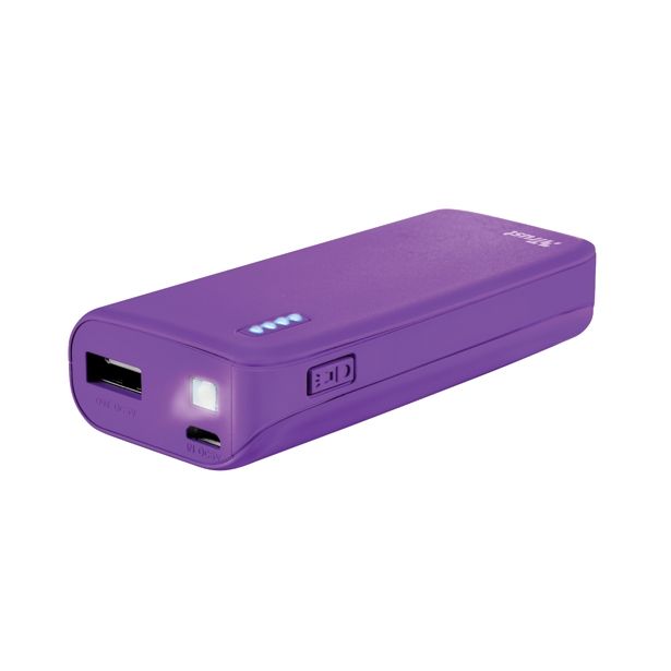 POLNILNIK ZA GSM TRUST POWER BANK 4400 NEON VIJOLIČNA