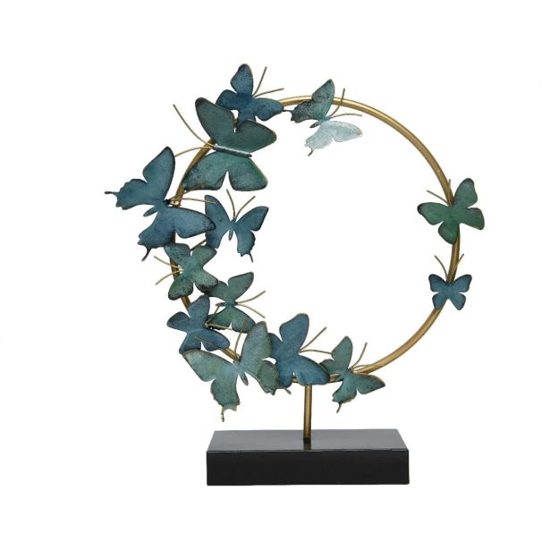 POMLADNA DEKORACIJA DECORIS KOVINSKI OBROČ Z METULJI