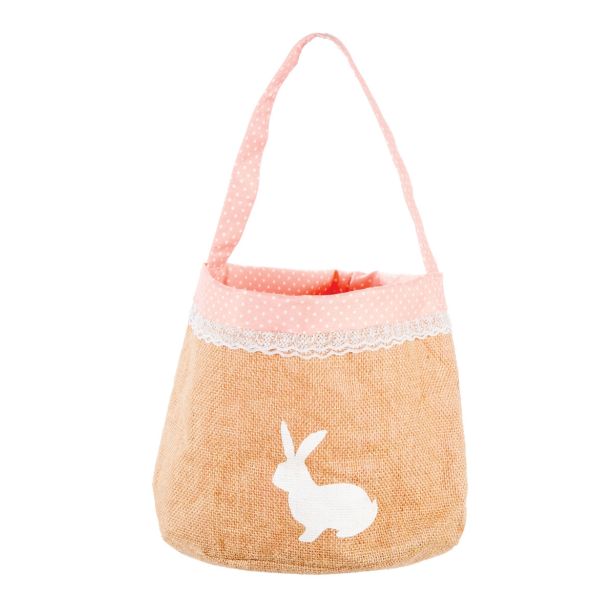 VELIKONOČNI PROGRAM GLOSSTYLE KOŠARA ROZA FI. 20 CM 31 CM VIŠINE TEKSTILNA