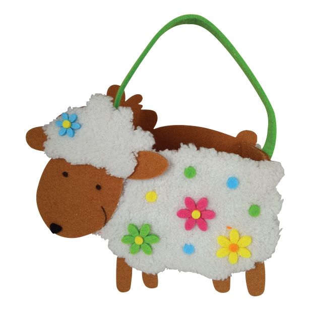 POMLADNA DEKORACIJA GLOSSTYLE KOŠARICA OVCA 20X16 CM IZ FILCA