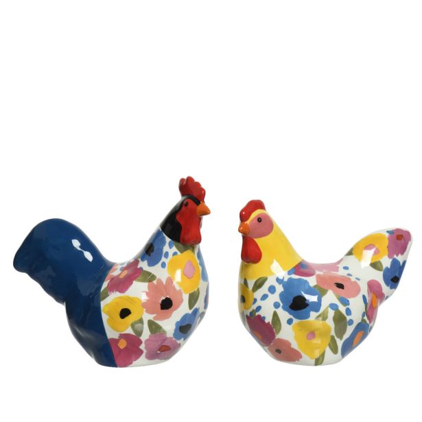 POMLADNA FIGURA DECORIS KOKOŠ ALI PETELIN KERAMIKA, SORT.