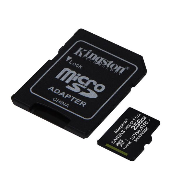 POMNILNIŠKA KARTICA KINGSTON SDXC MICRO 256GB CANVAS SELECTPLUS 100/85MB/S R/W