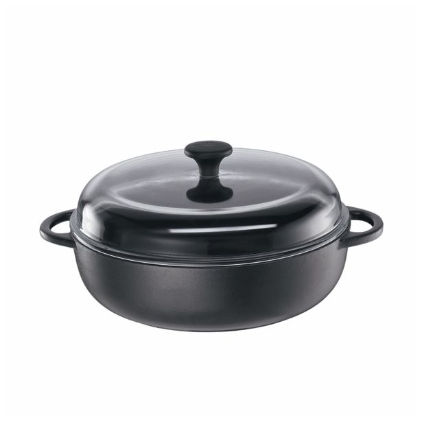 PONEV KÜCHENPROFI 28 CM PROVENCE ČRNA S STEKLENIM POKROVOM