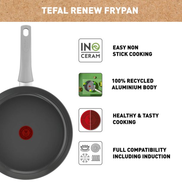 PONEV TEFAL 20 CM RENEW+, KERAMIČNA