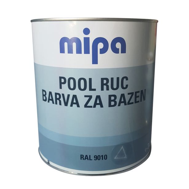 BARVA ZA BAZEN MIPA POOL RUC 3L RAL.: 9010 BELA