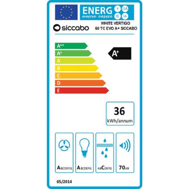 POŠEVNA STENSKA NAPA SICCABO WHITE VERTIGO 60 A+EVO TC