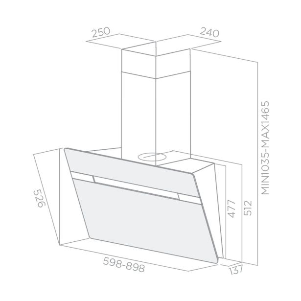 POŠEVNA STENSKA NAPA TURBOAIR THUNDER 60 ČRNA