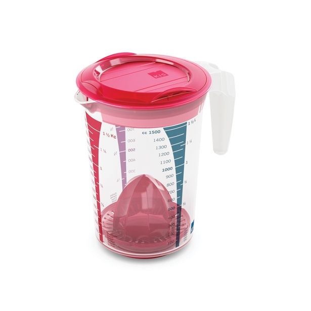 POSODA ZA PRIPRAVO HRANE KIS 1.5 L VRČ ZA MEŠANJE Z OŽEMALNIKOM IN POKROVOM
