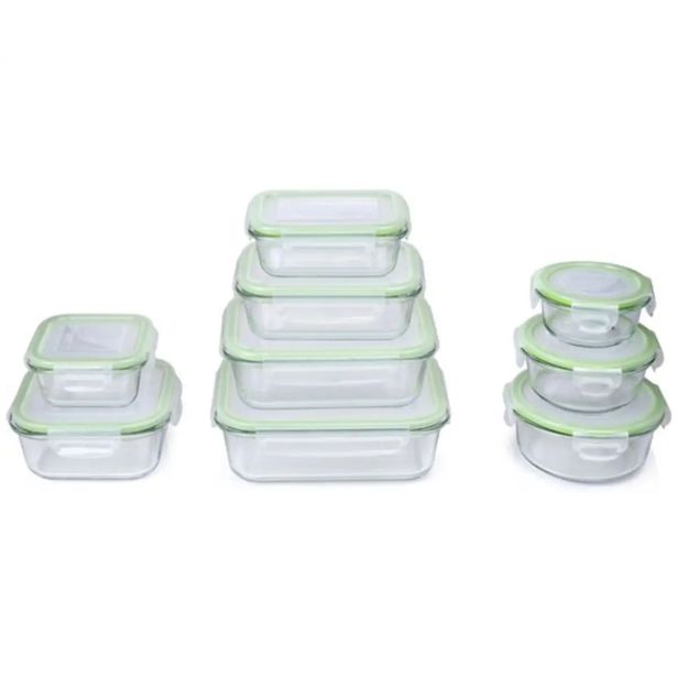 POSODA ZA SHRANJEVANJE ALPINA KOMPLET POSOD 9X STEKLO