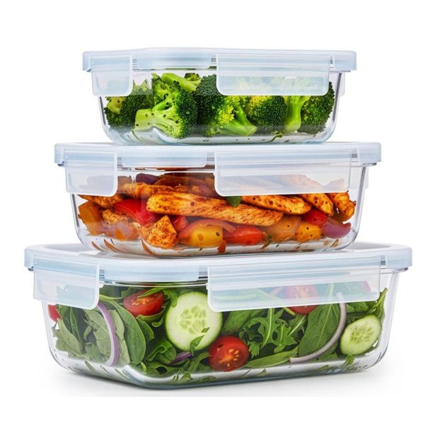 POSODA ZA SHRANJEVANJE ALPINA SET POSOD 3-DELNI STEKLO 1050/640/370 ML