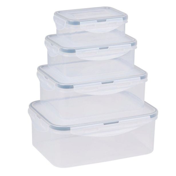 POSODA ZA SHRANJEVANJE ALPINA SET POSOD 4-DELNI PLASTIK 2200/1340/720/315 ML