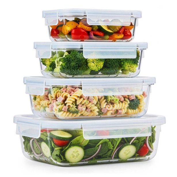 POSODA ZA SHRANJEVANJE ALPINA SET POSOD 4-DELNI STEKLO 1520/1050/640/370 ML