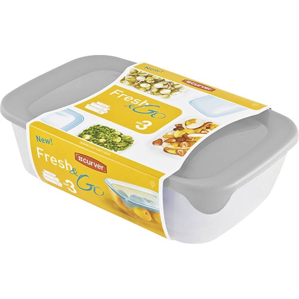 POSODA ZA SHRANJEVANJE CURVER FRESH&GO 3/1 MINT, SIVA, MARELICA