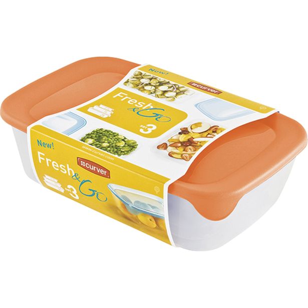 POSODA ZA SHRANJEVANJE CURVER FRESH&GO 3/1 MINT, SIVA, MARELICA